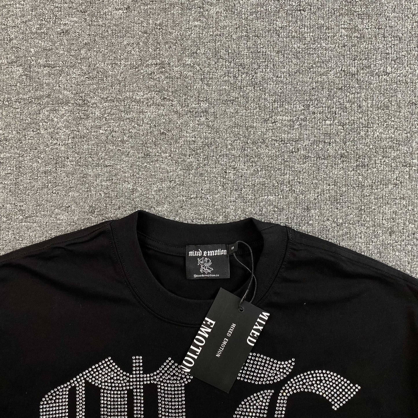 Mixed Emotion Beach Rhinestone Tee Black