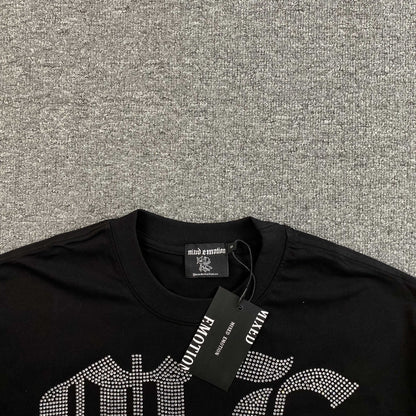 Mixed Emotion Beach Rhinestone Tee Black