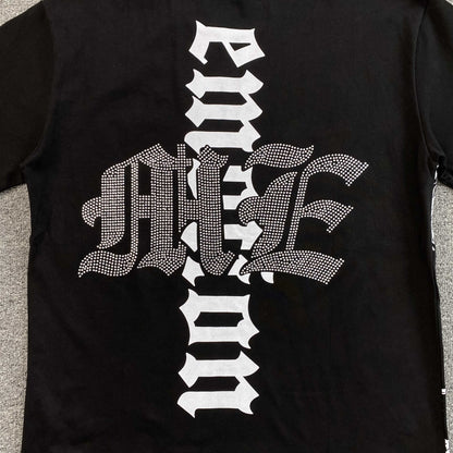 Mixed Emotion Beach Rhinestone Tee Black