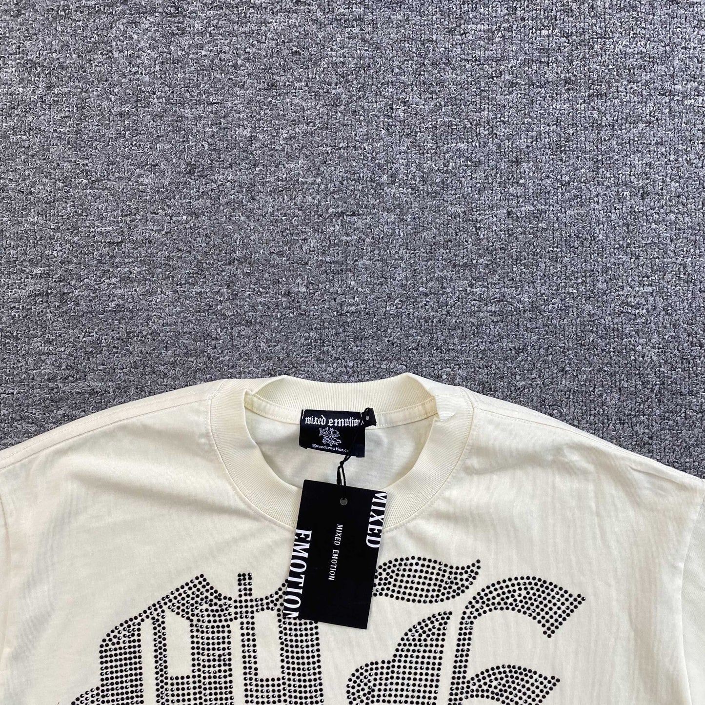 Mixed Emotion Beach Rhinestone Tee Cream