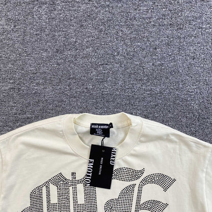 Mixed Emotion Beach Rhinestone Tee Cream