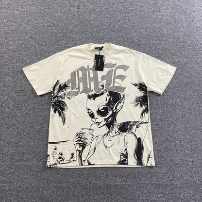 Mixed Emotion Beach Rhinestone Tee Cream