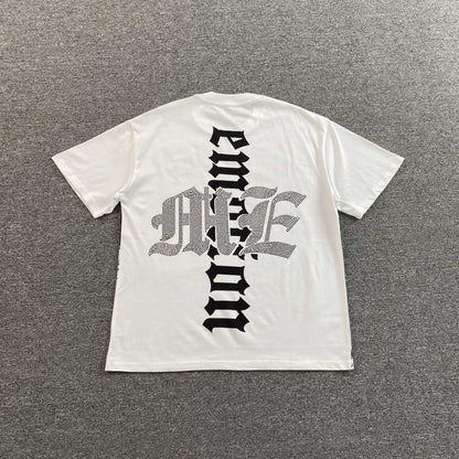 Mixed Emotion Beach Rhinestone Tee White