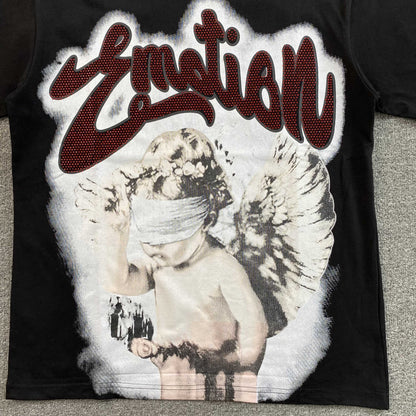 Mixed Emotion Blinded Rhinestone Tee Black