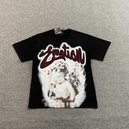 Mixed Emotion Blinded Rhinestone Tee Black