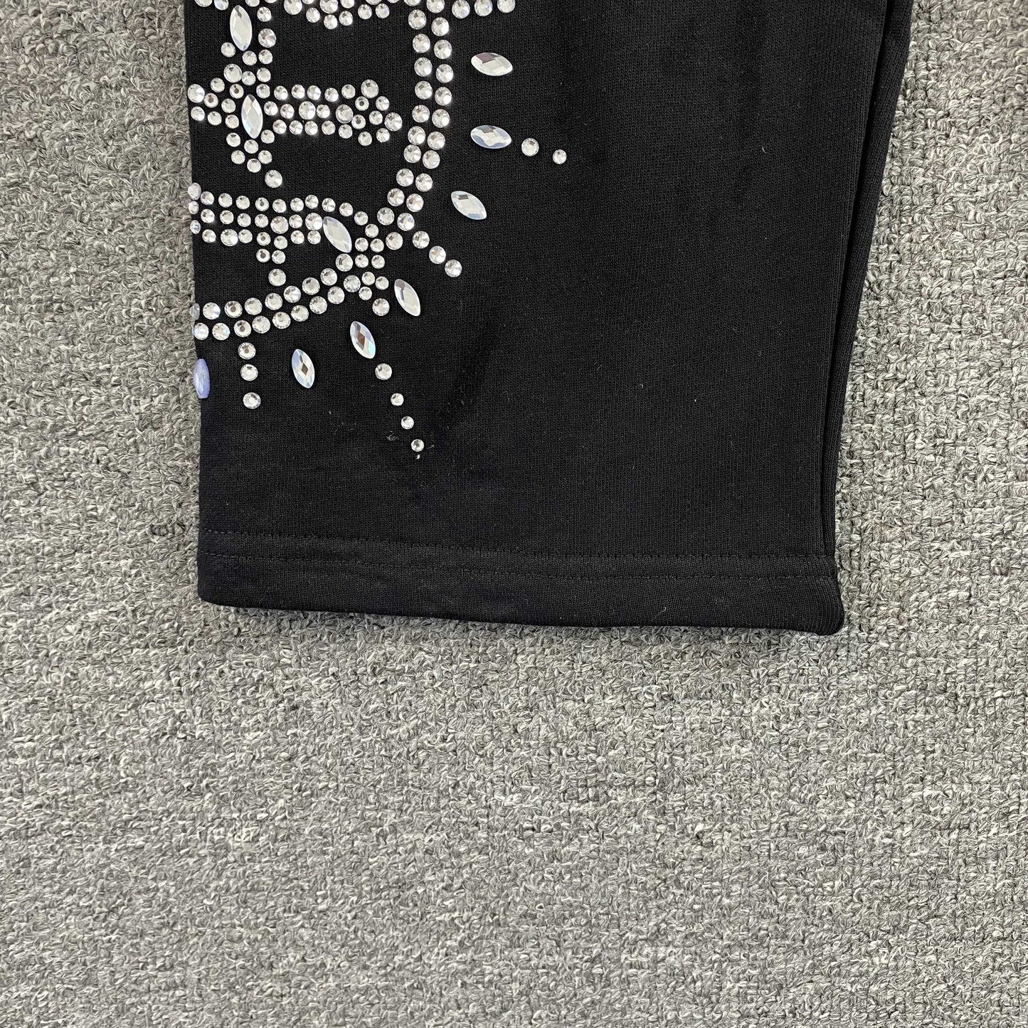 Mixed Emotion Eclipse Rhinestone Sweatpants Black