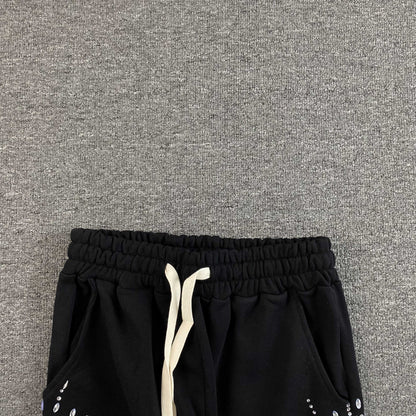 Mixed Emotion Eclipse Rhinestone Sweatpants Black