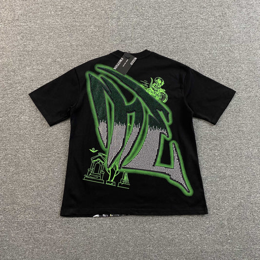 Mixed Emotion Goblin Rhinestone Tee Black