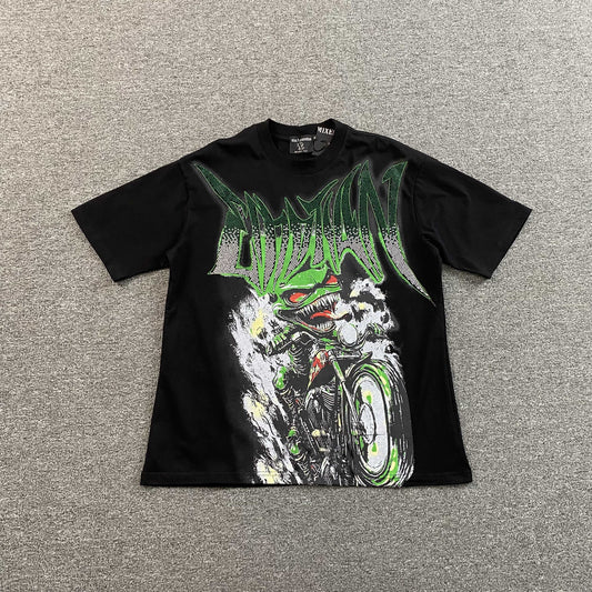 Mixed Emotion Goblin Rhinestone Tee Black