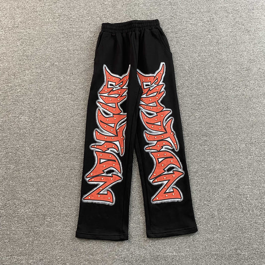 Mixed Emotion Graffiti Sweatpants Black