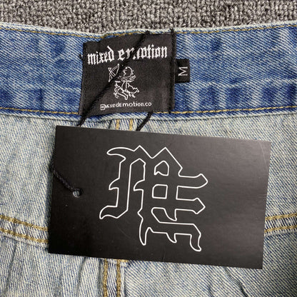 Mixed Emotion ME Rhinestone Jeans Blue