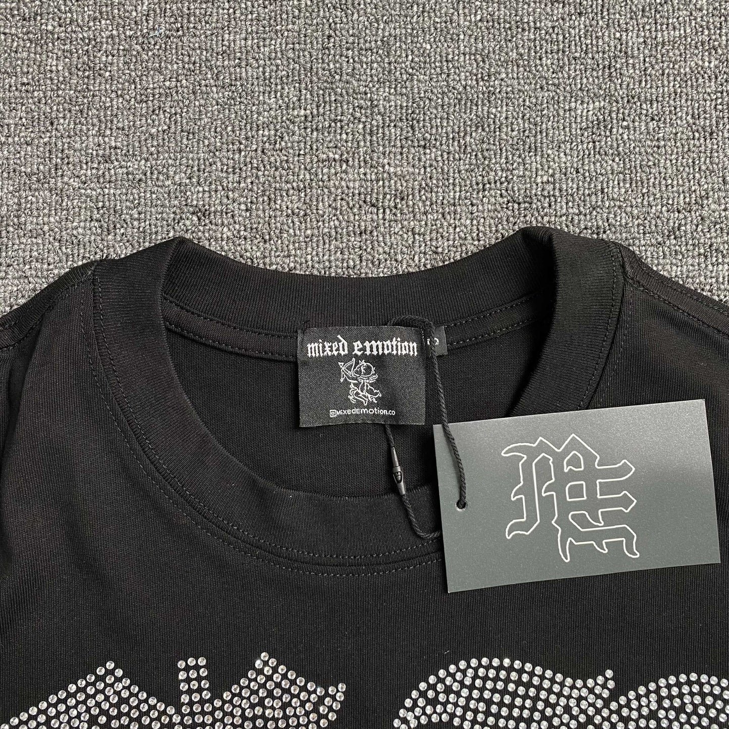 Mixed Emotion Octopus Rhinestone Tee Black