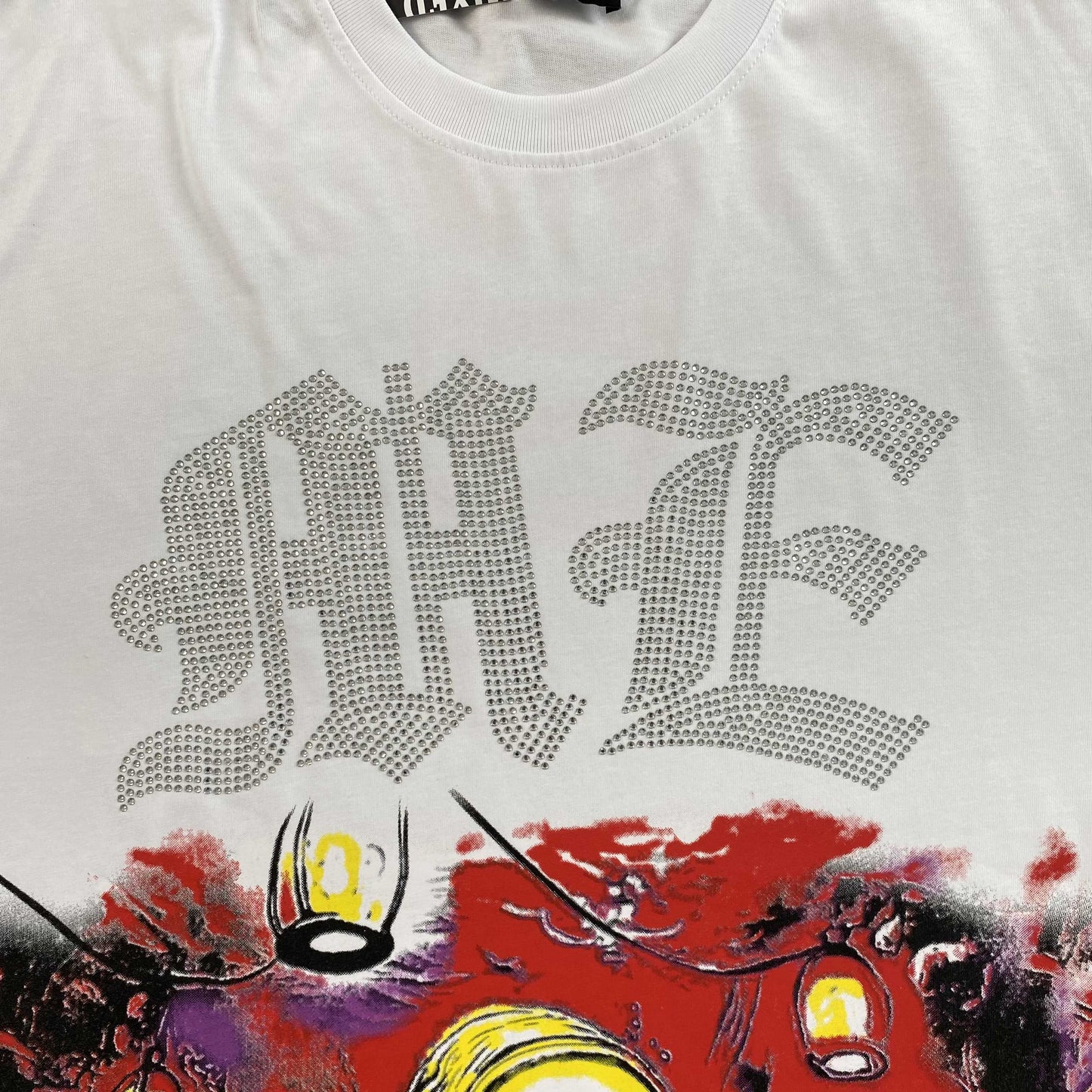 Mixed Emotion Octopus Rhinestone Tee White