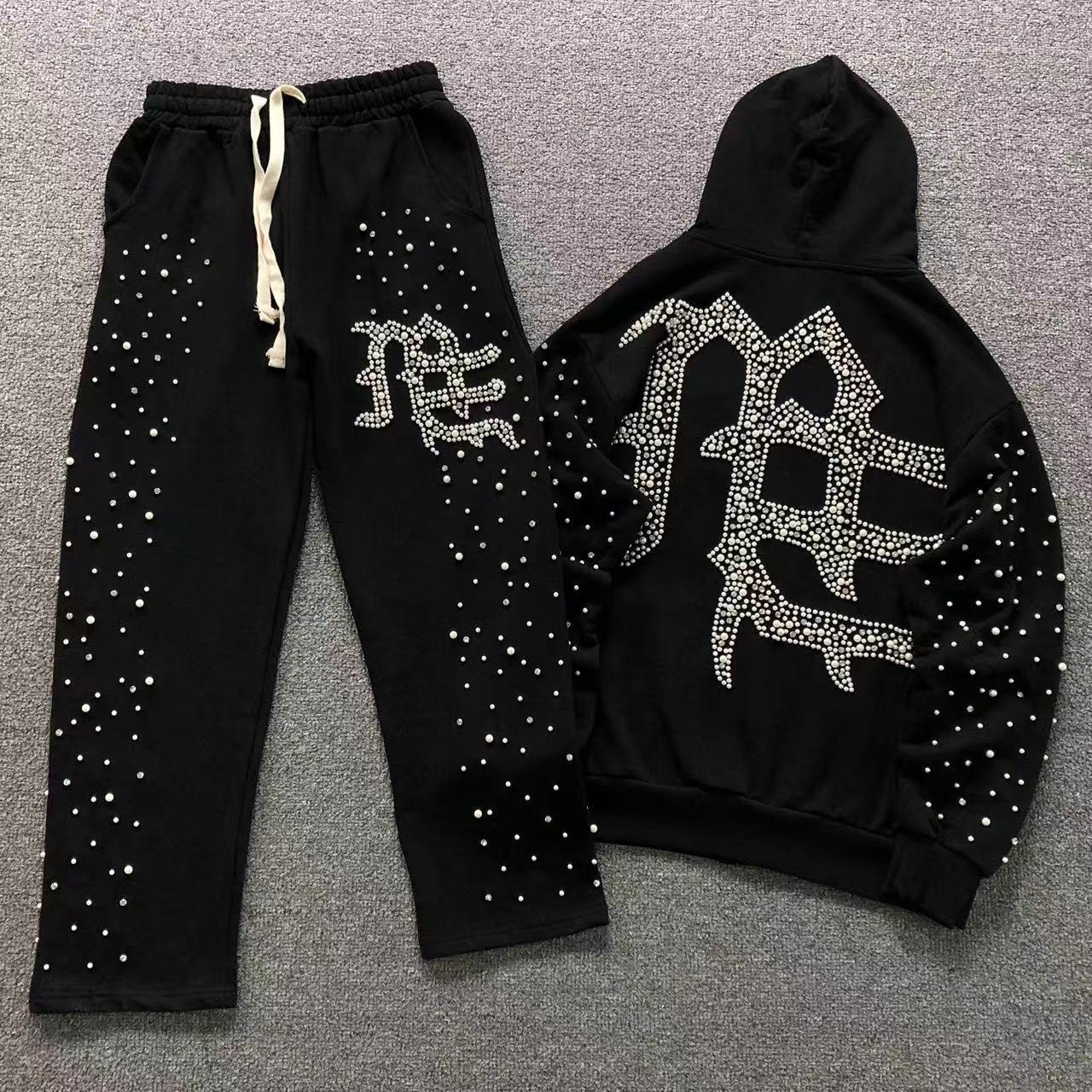 Mixed Emotion Pearl Tracksuit Black