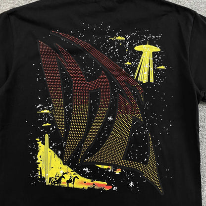 Mixed Emotion Ranger Rhinestone Tee Black