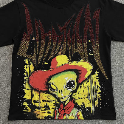 Mixed Emotion Ranger Rhinestone Tee Black