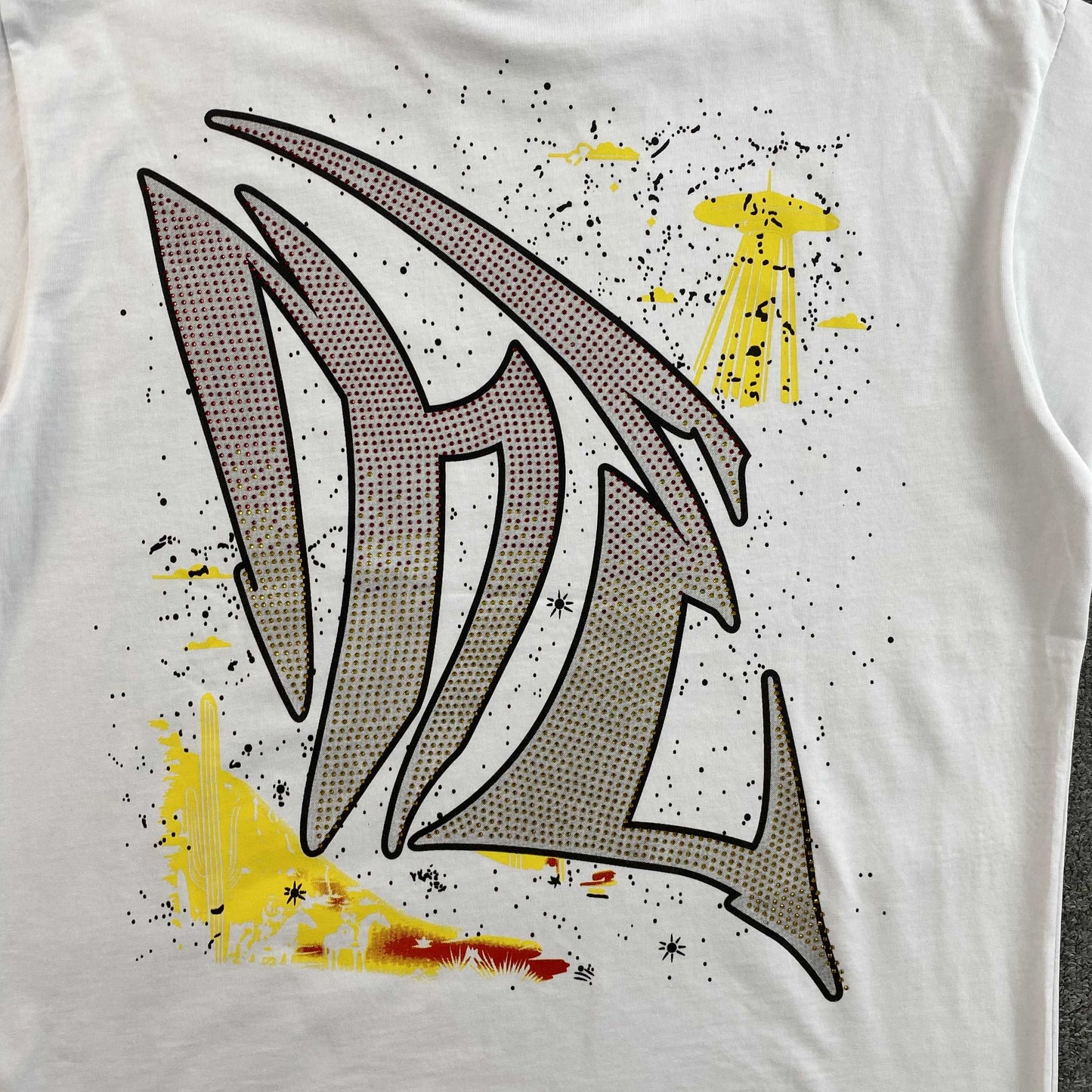 Mixed Emotion Ranger Rhinestone Tee White
