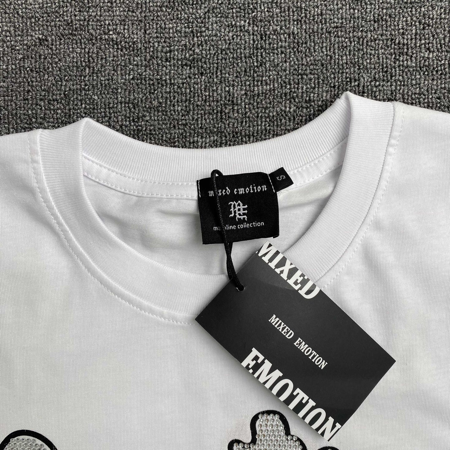 Mixed Emotion Rhinestone Tee White