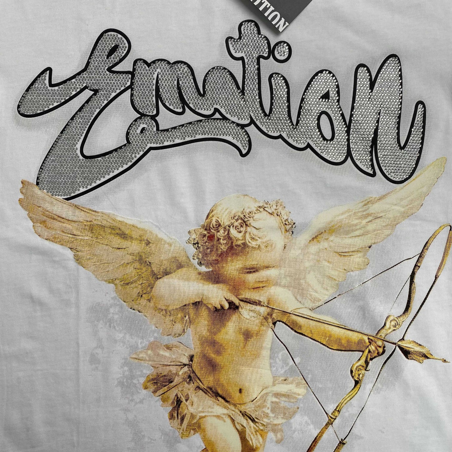 Mixed Emotion Rhinestone Tee White