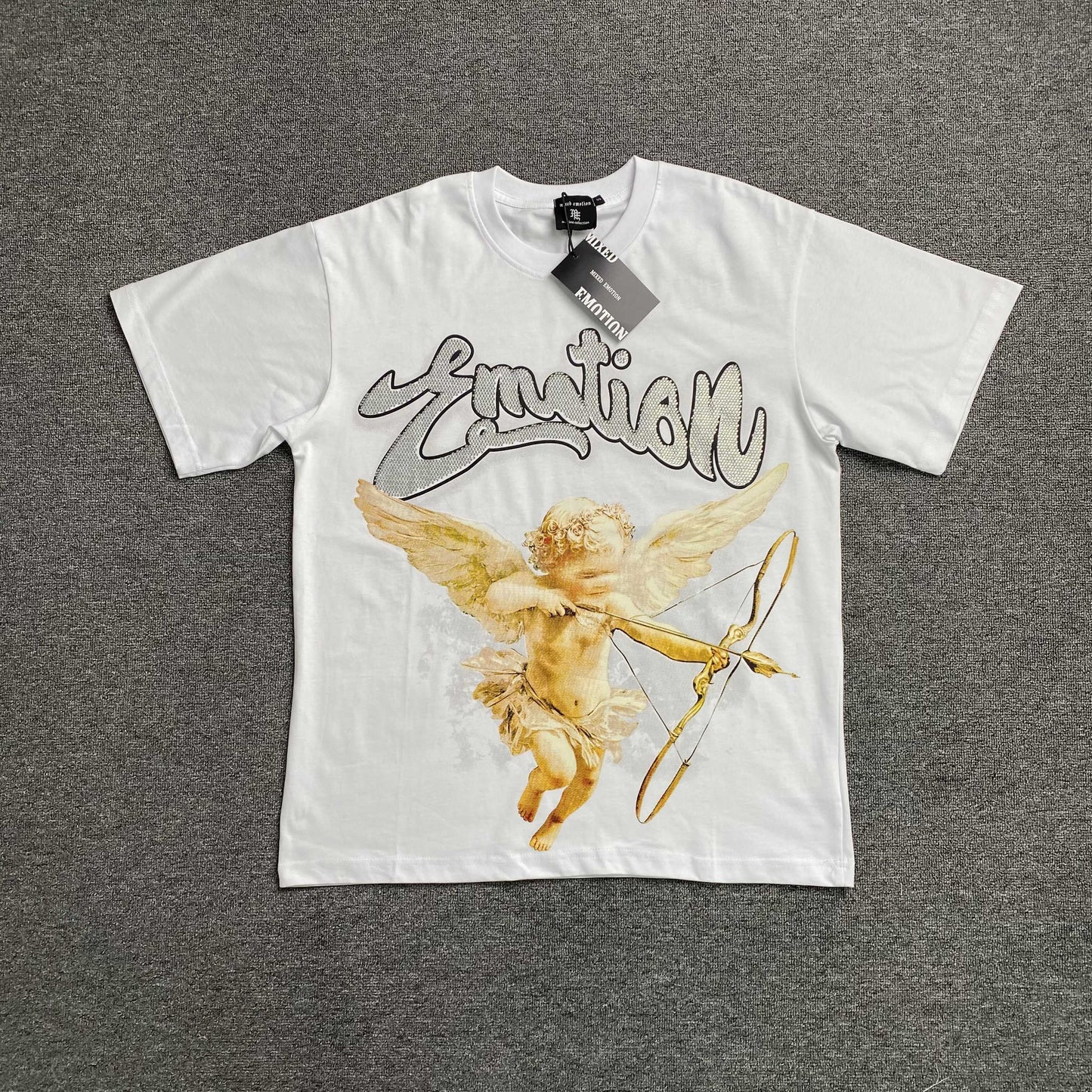 Mixed Emotion Rhinestone Tee White