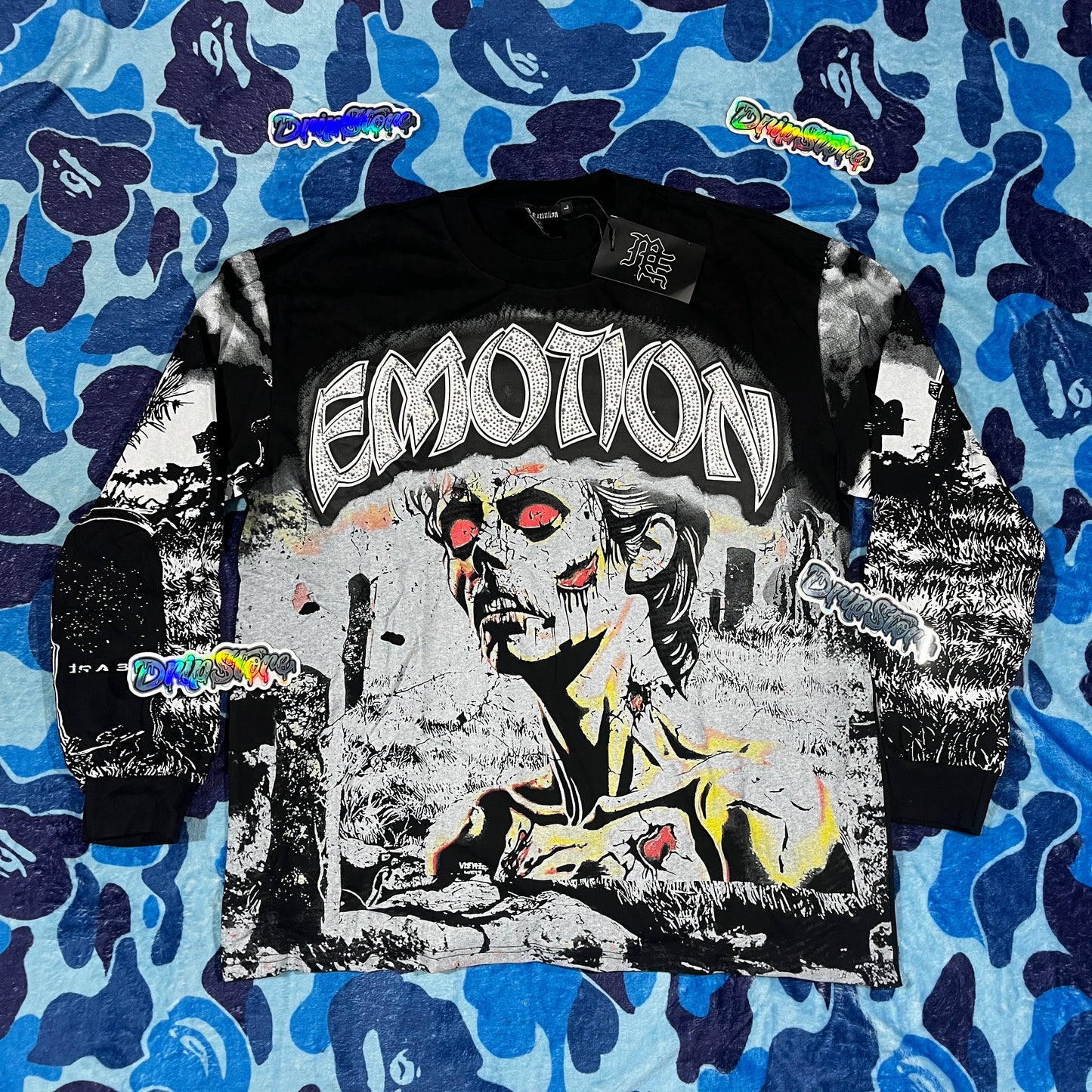 Mixed Emotion Tombstone Long Sleeve Tee Black