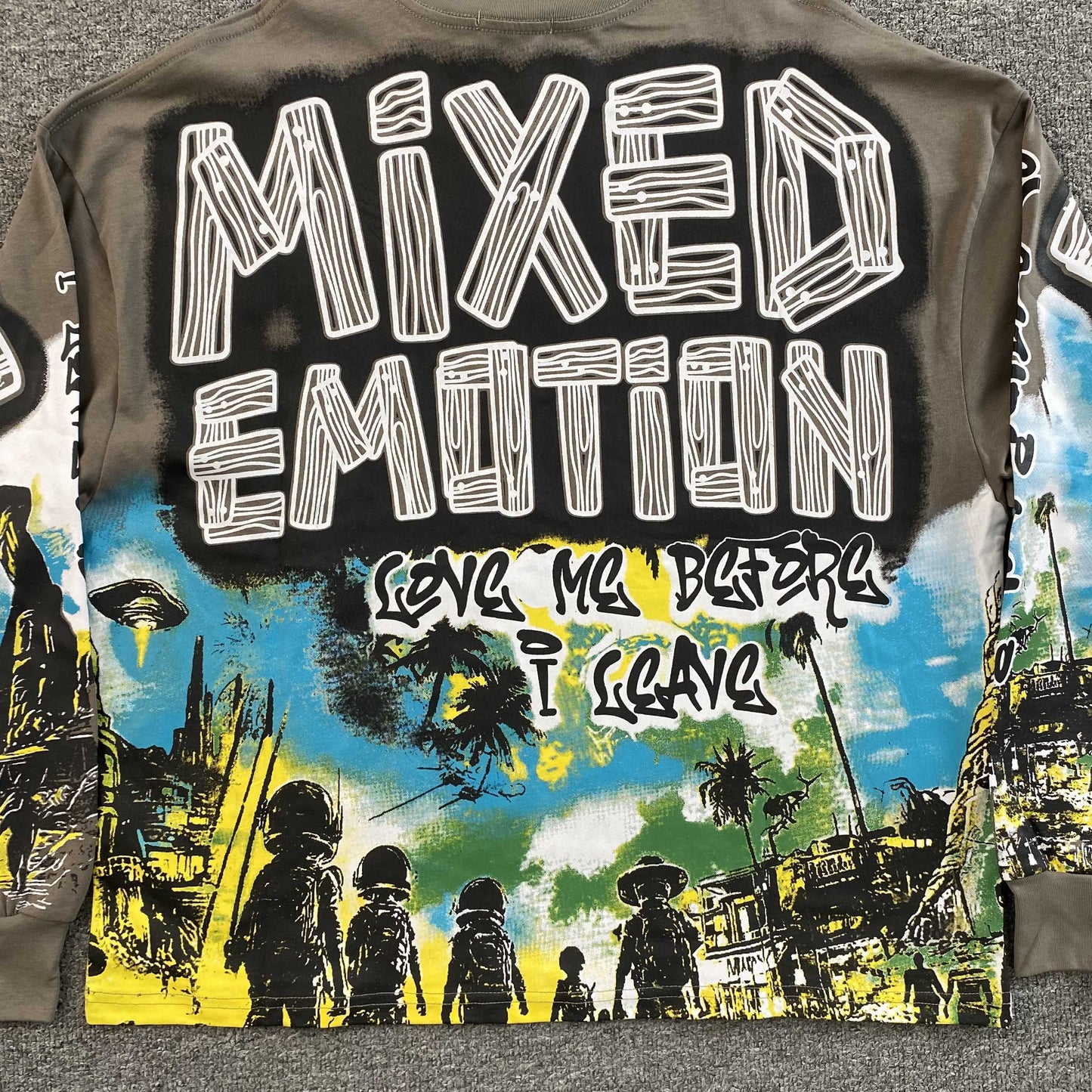 Mixed Emotion Ufo Long Sleeve Tee Grey