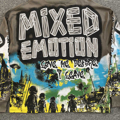 Mixed Emotion Ufo Long Sleeve Tee Grey