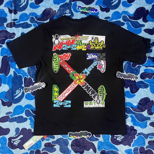 Off White Multi Logo Arrow Tee Black