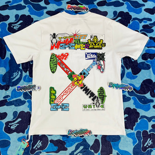 Off White Multi Logo Arrow Tee White