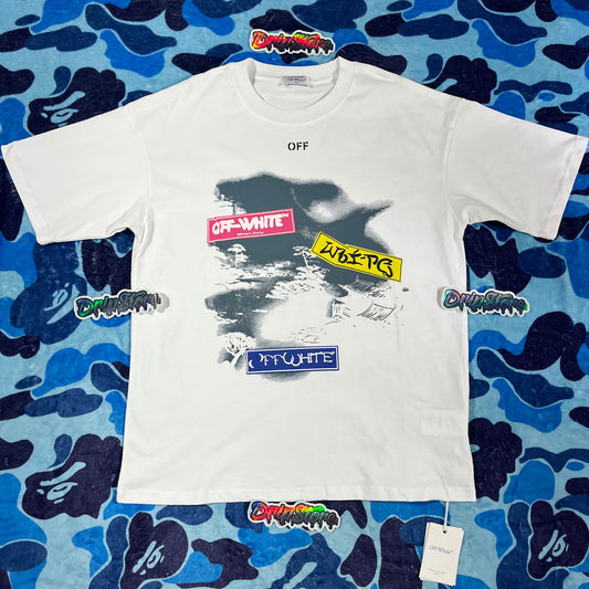 Off White Type Sticker Tee White