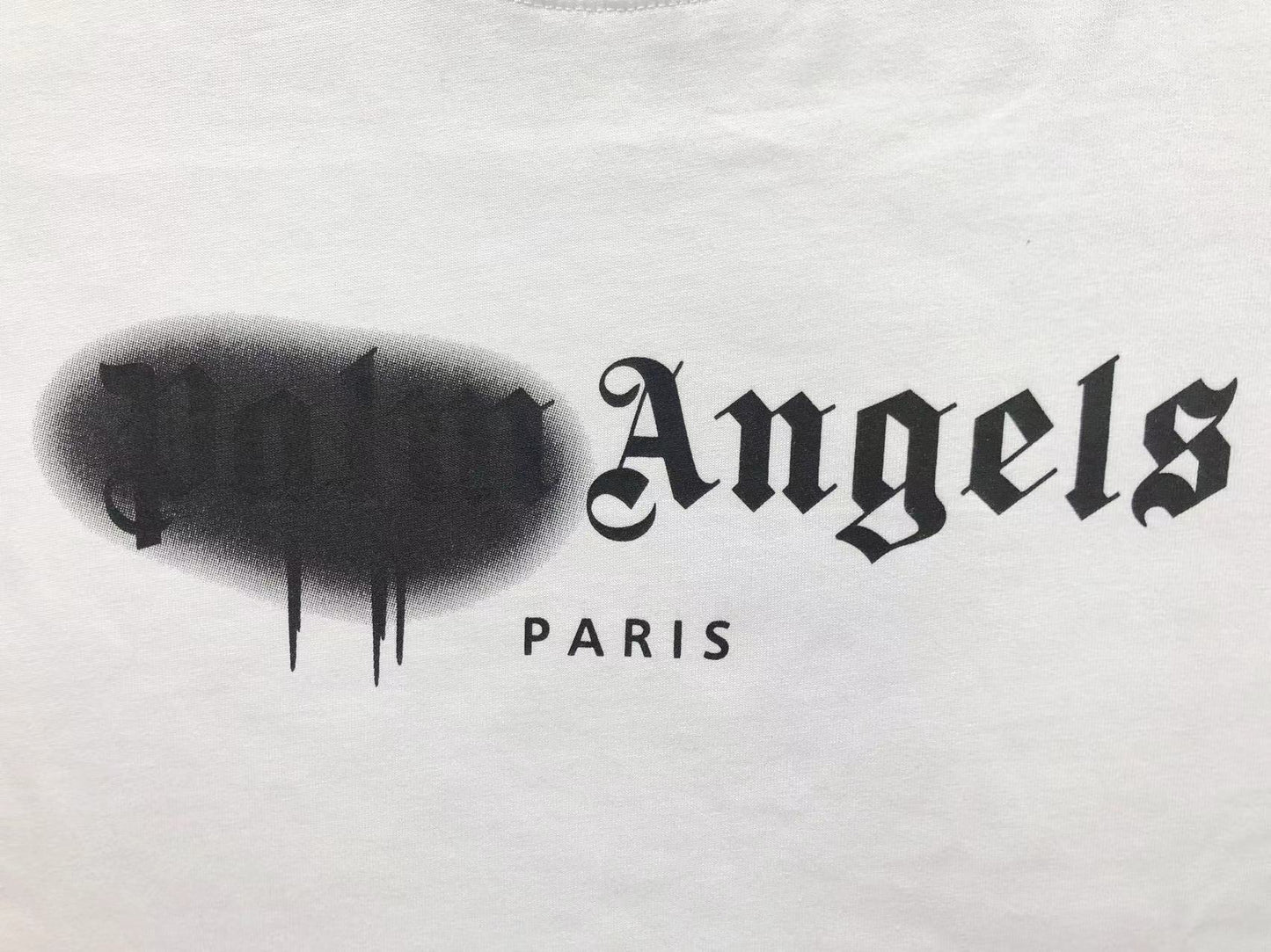 PALM ANGELS PARIS SPRAYED TEE WHITE-Drip Store Argentina