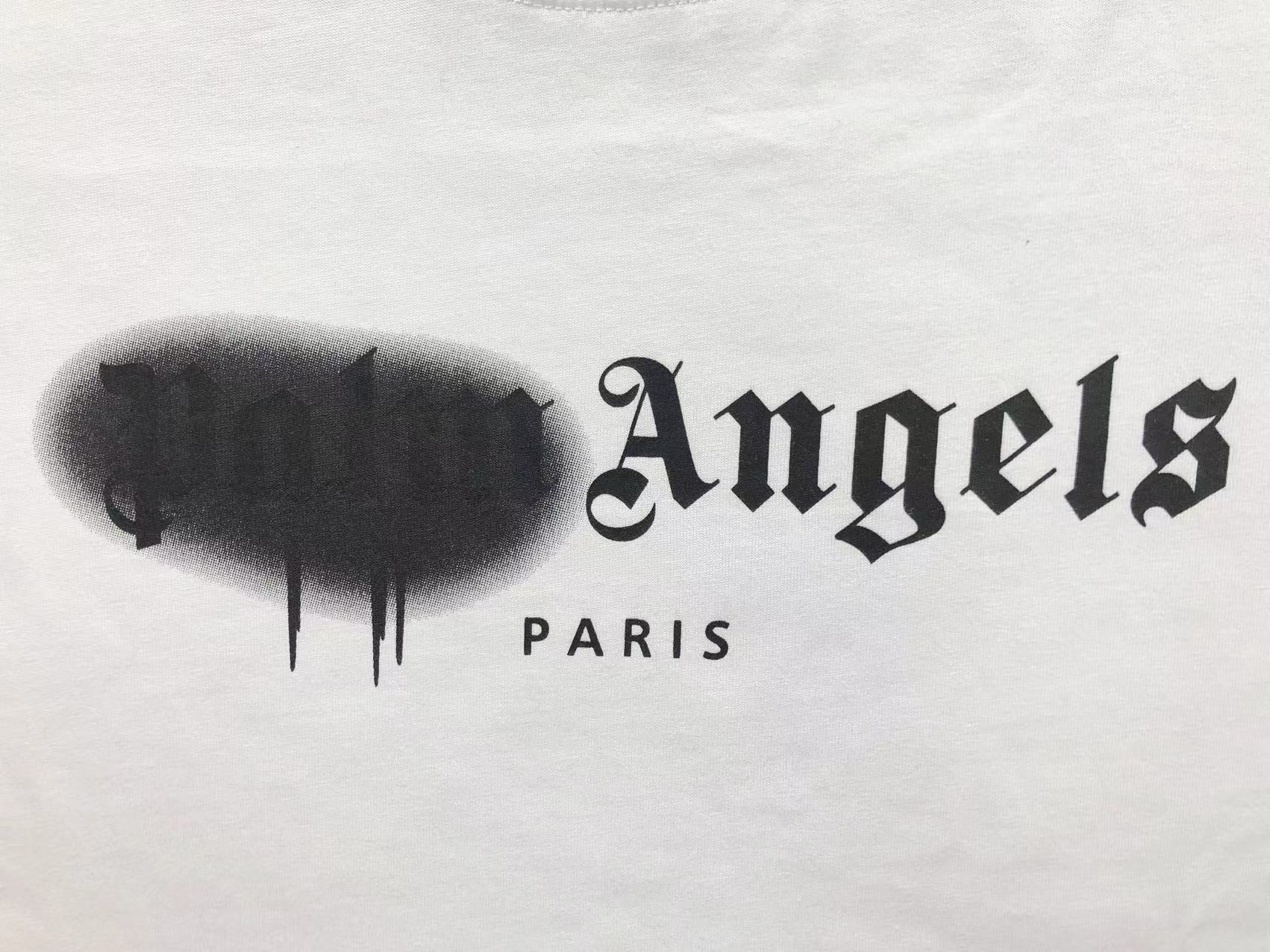 PALM ANGELS PARIS SPRAYED TEE WHITE-Drip Store Argentina