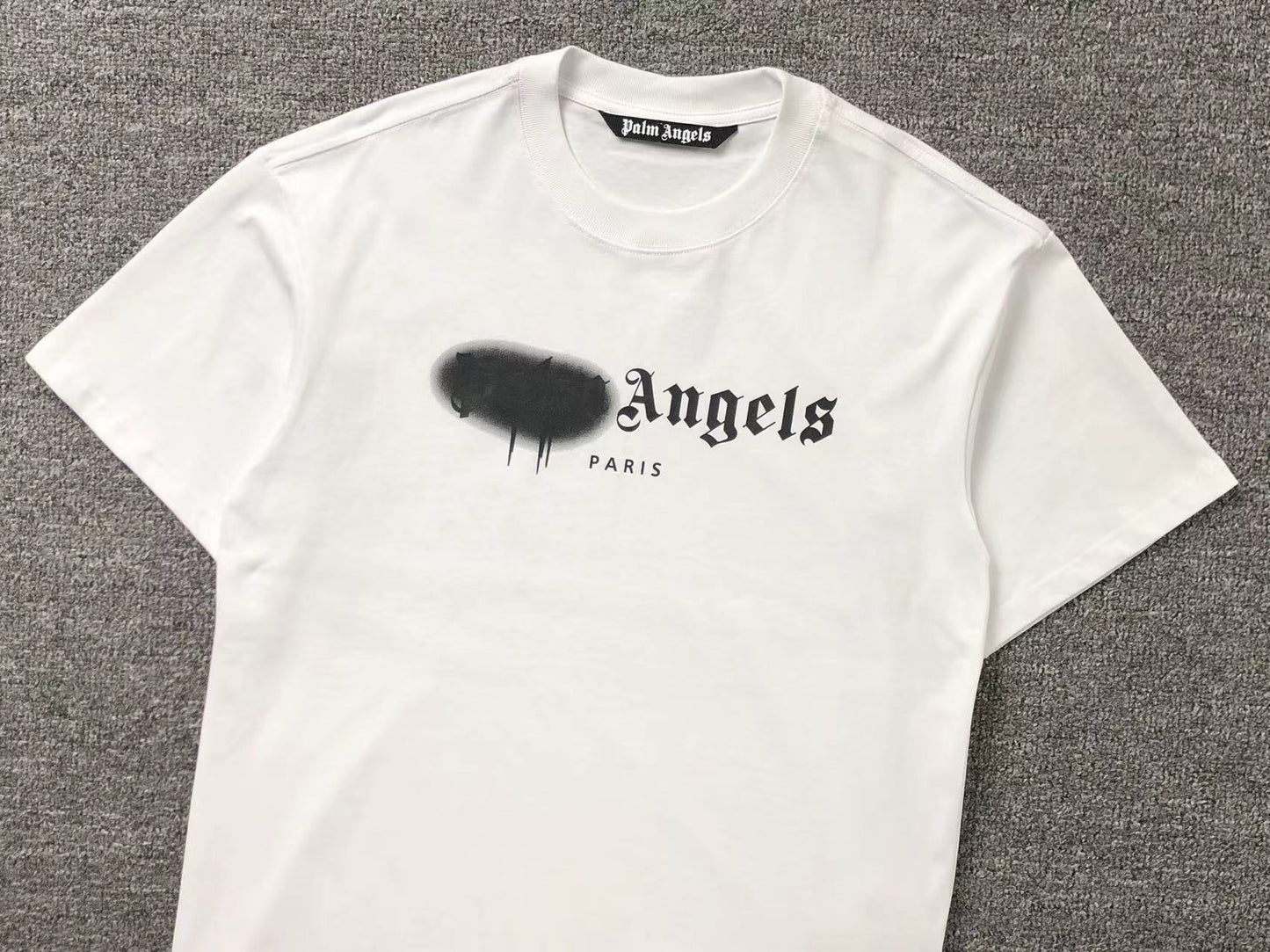 PALM ANGELS PARIS SPRAYED TEE WHITE-Drip Store Argentina