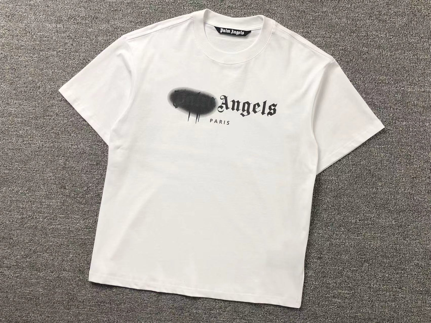 PALM ANGELS PARIS SPRAYED TEE WHITE-Drip Store Argentina