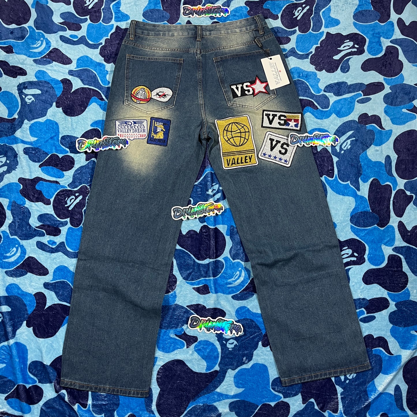 Vale Forever 1980s Painter Jeans Blue