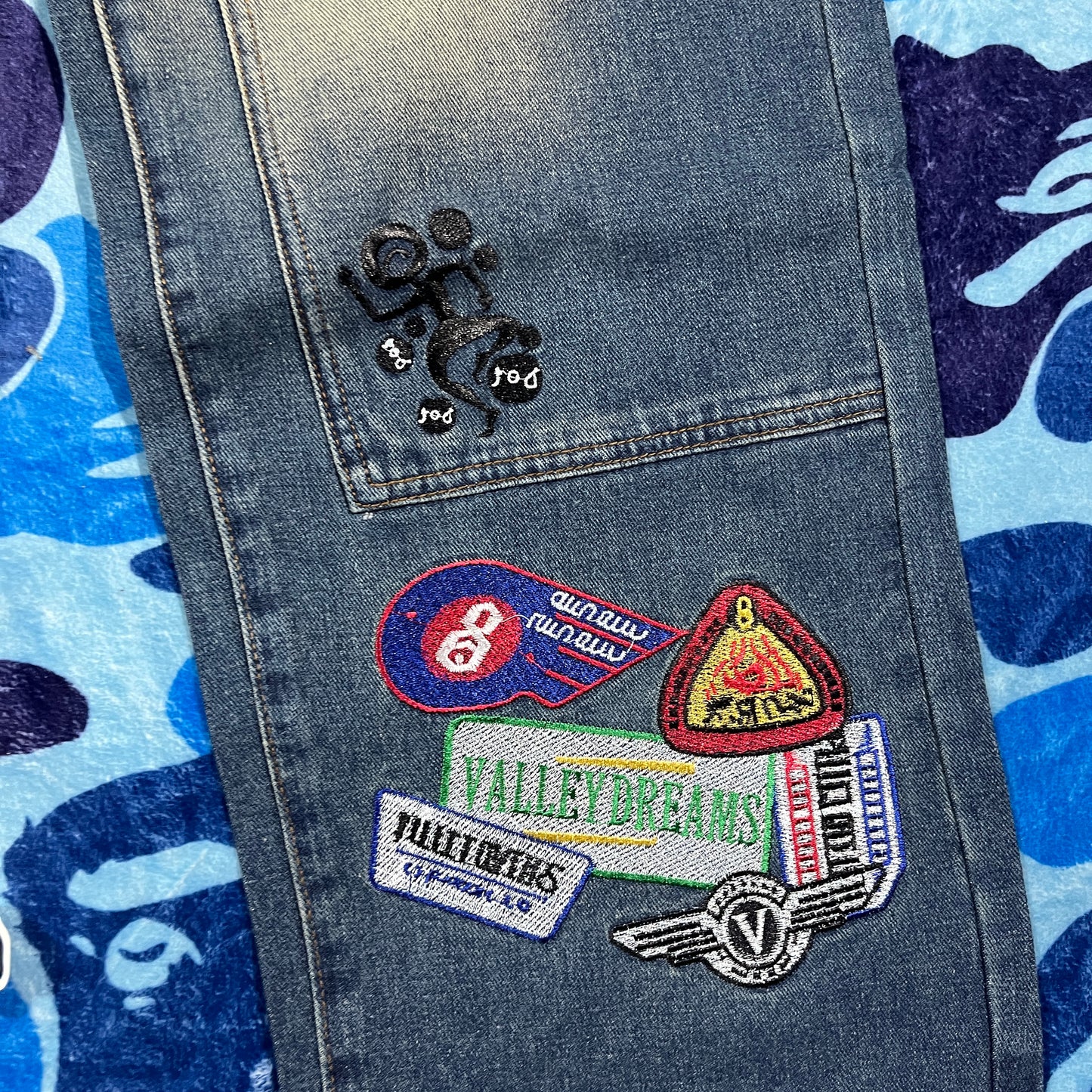 Vale Forever 1980s Painter Jeans Blue