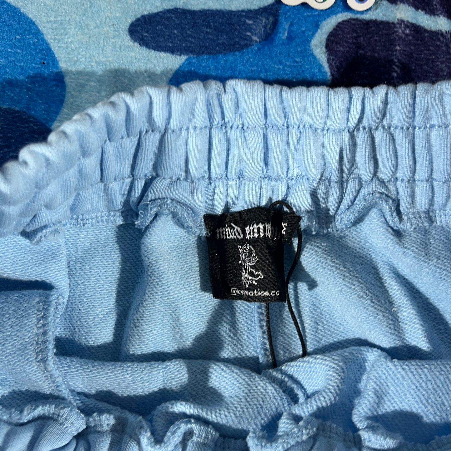 Mixed Emotion Graffiti Sweatpants Skyblue