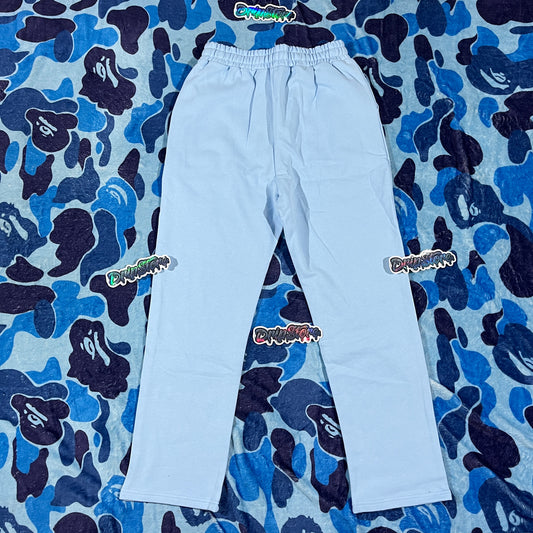 Mixed Emotion Graffiti Sweatpants Skyblue