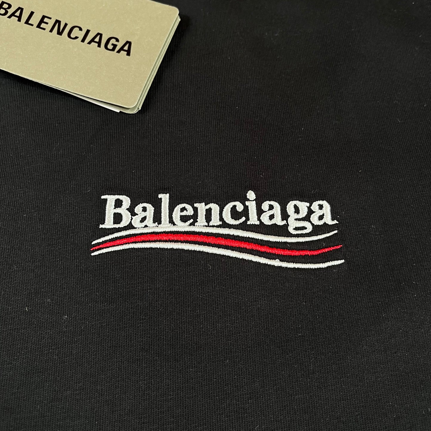 Remera Balenciaga Logo Bordado Negra L