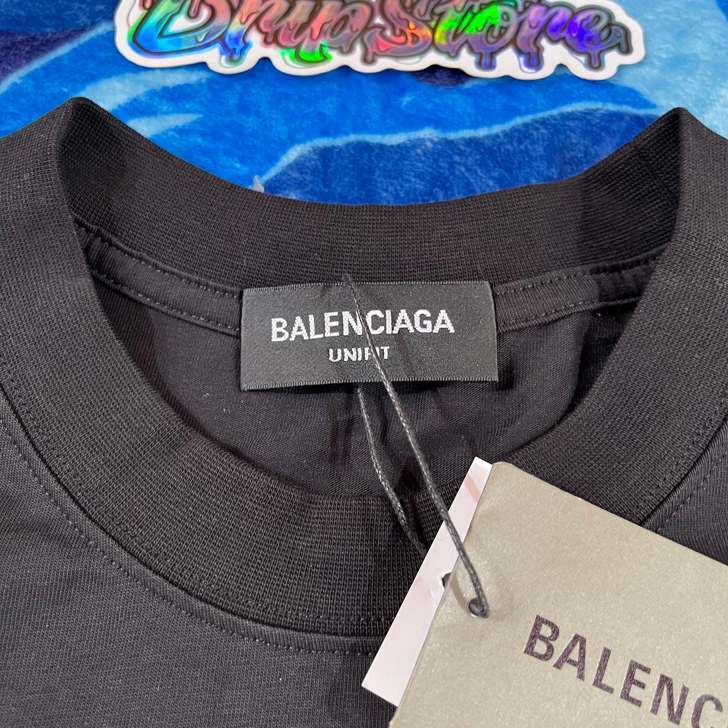 Remera Balenciaga Logo Bordado Negra L
