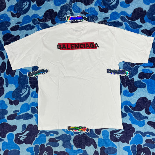 Balenciaga Red Tape T-Shirt White