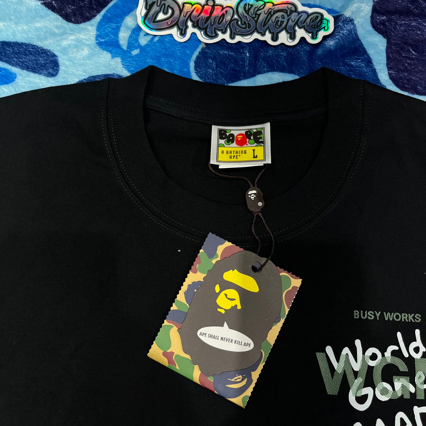 Remera Bape Woodland Camo WGM Negra L