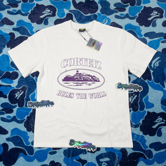 Remera Corteiz Alcatraz Blanca Violeta M