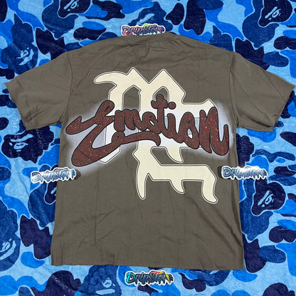 Mixed Emotion Blinded Rhinestone Tee Grey