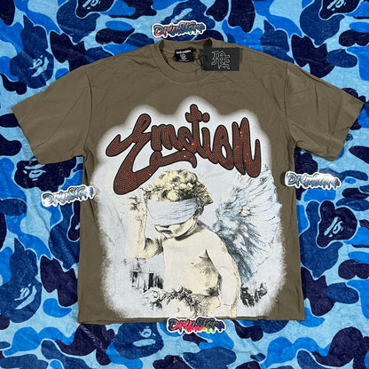 Mixed Emotion Blinded Rhinestone Tee Grey