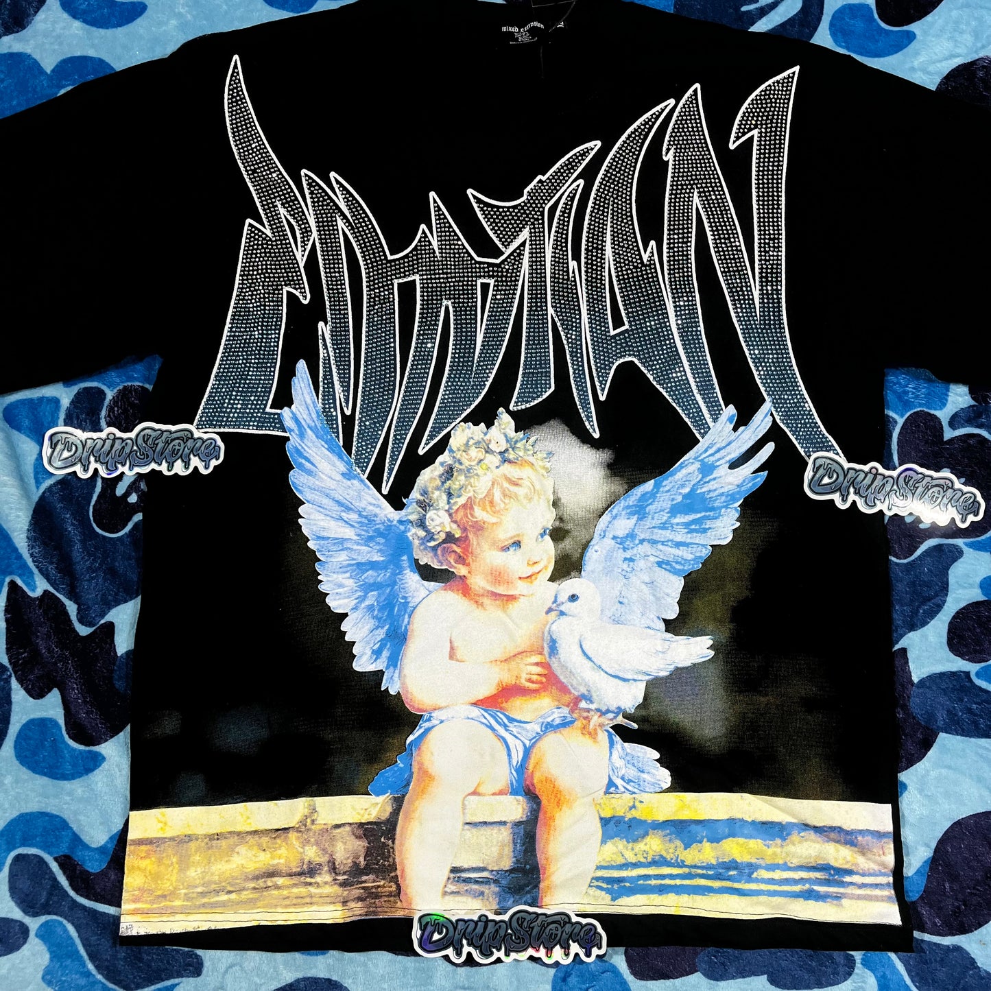 Mixed Emotion Dove Tee Black
