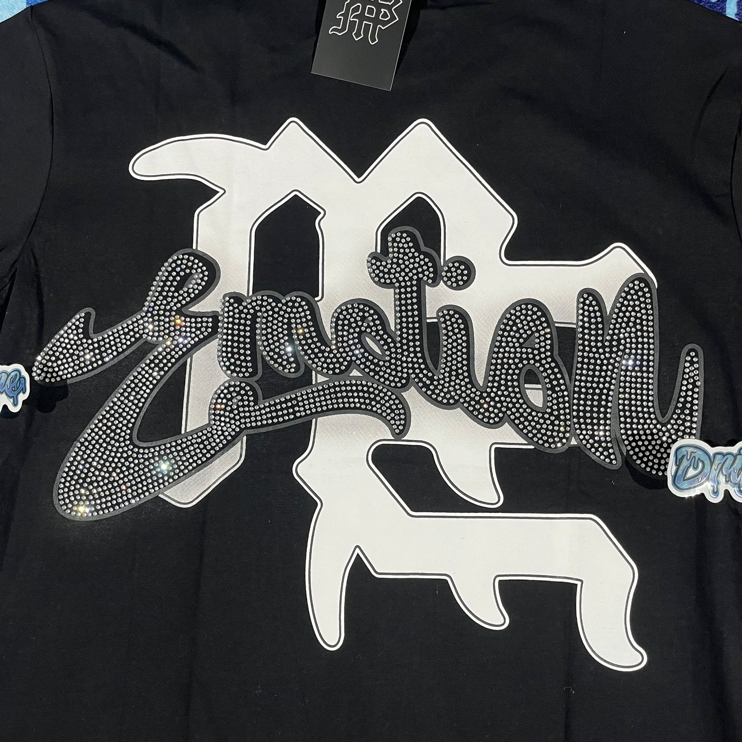 Mixed Emotion Rhinestone Tee Black