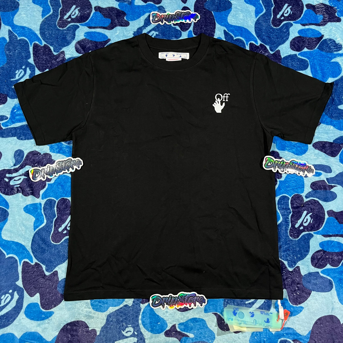 Off White Airport Tape Tee Black