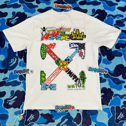 Off White Multi Logo Arrow Tee White