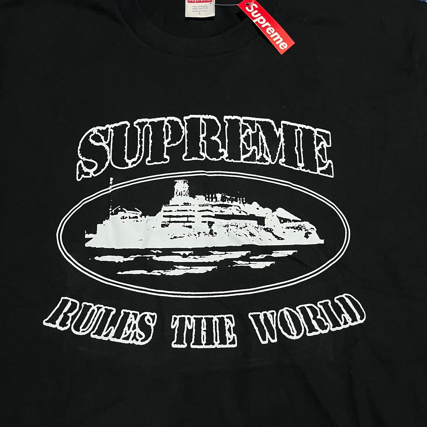SUPREME CORTEIZ RULES THE WORLD TEE BLACK